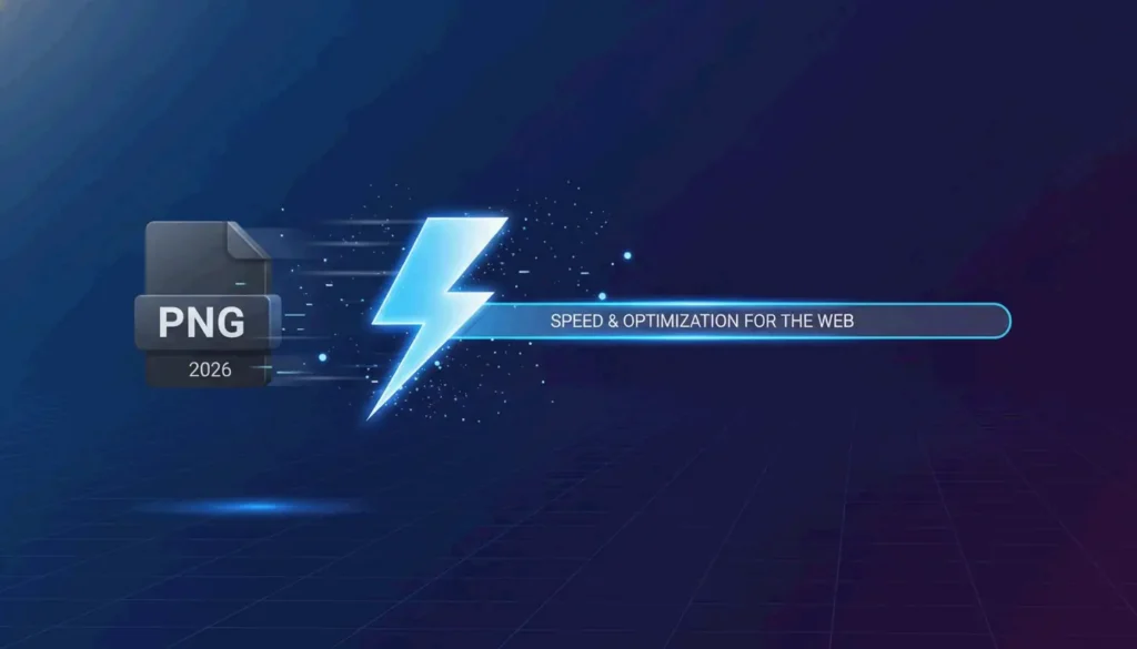 A clean, modern visual representing image optimization and web speed