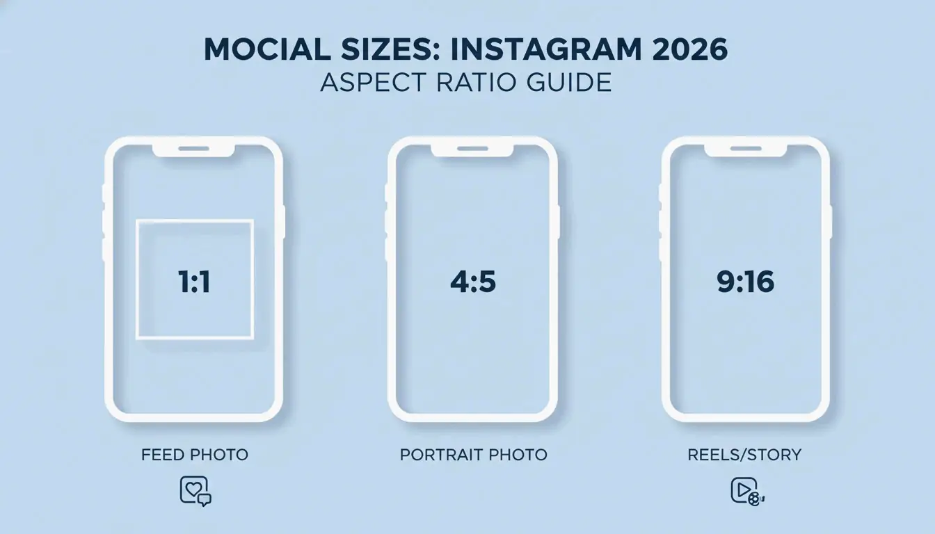 Visual guide to 2026 social media aspect ratios