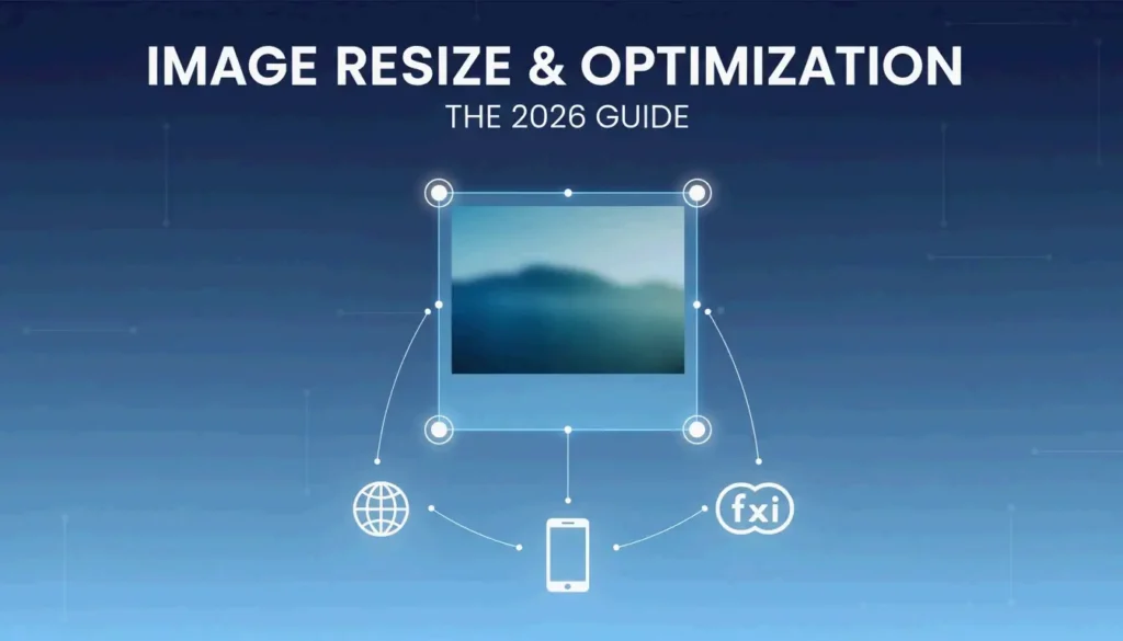 A clean, modern visual representing flexible image resizing and digital optimization.
