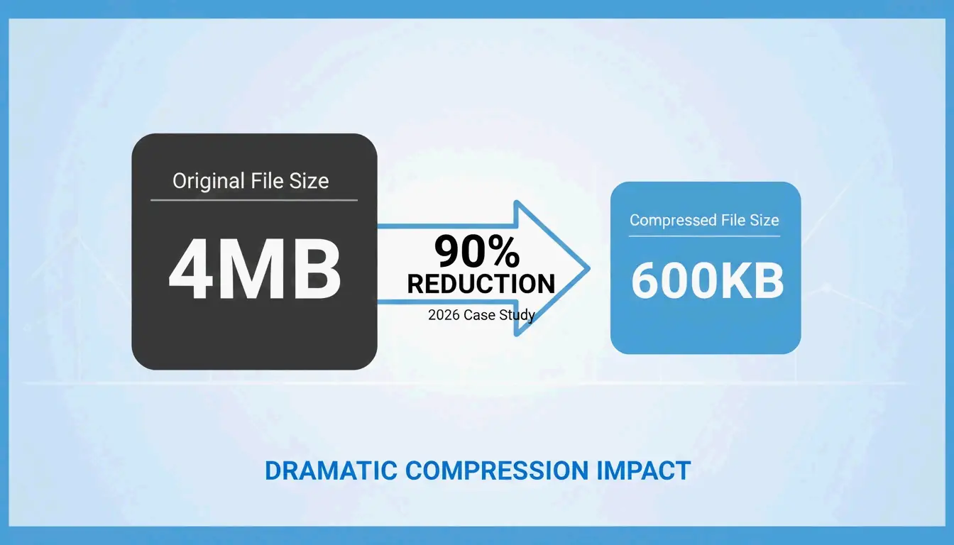 File size reduction comparison: 4MB vs 400KB