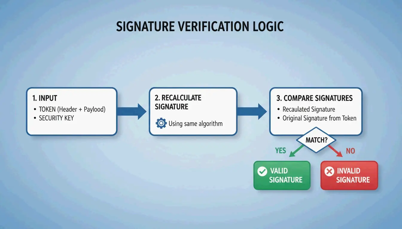 The 3-step verification logic of a JWT parser