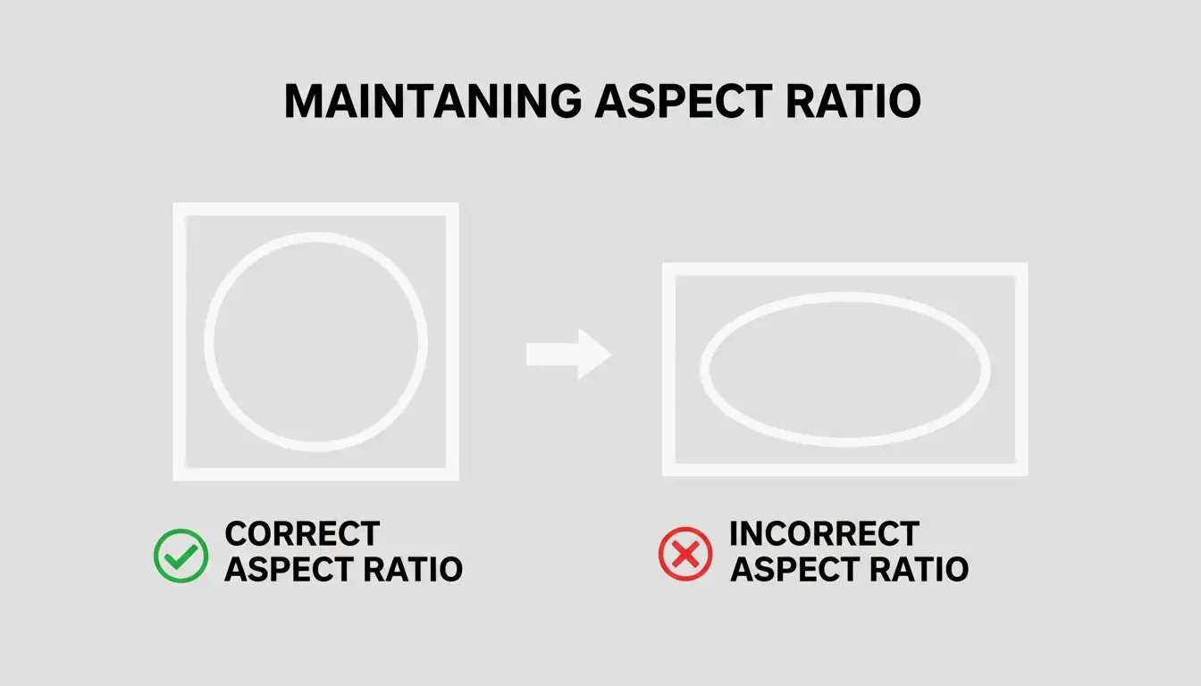 A simple visual metaphor for aspect ratio: a frame maintaining its proportions vs. one that is distorted.
