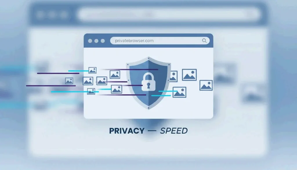A clean, modern visual representing secure browser-based image optimization