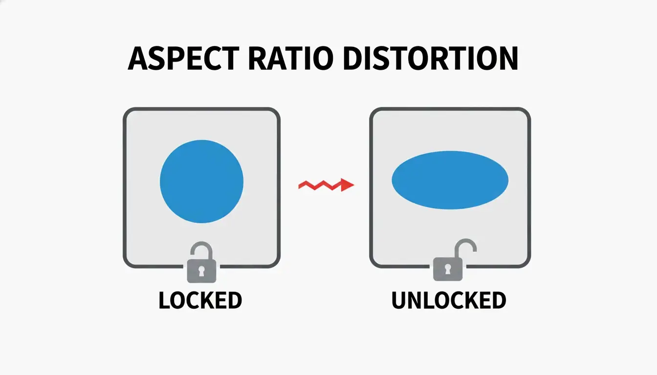 Visual comparison of locked vs. unlocked aspect ratio