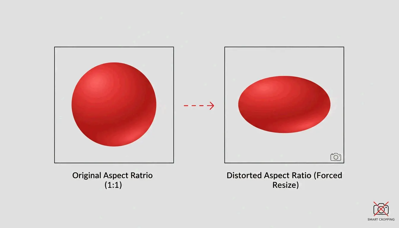 Visual demonstration of correct aspect ratio vs. distorted stretching.