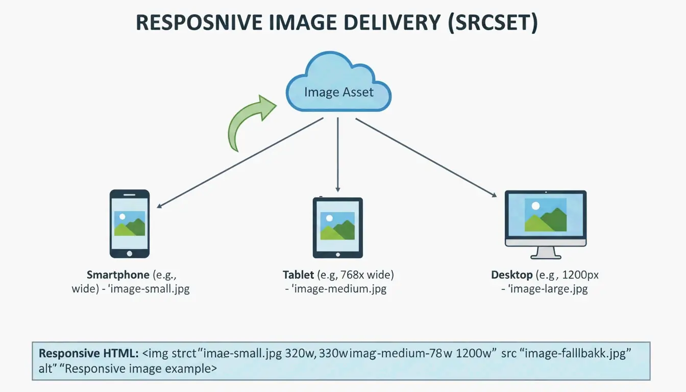 Responsive image delivery: serving different sizes to different devices