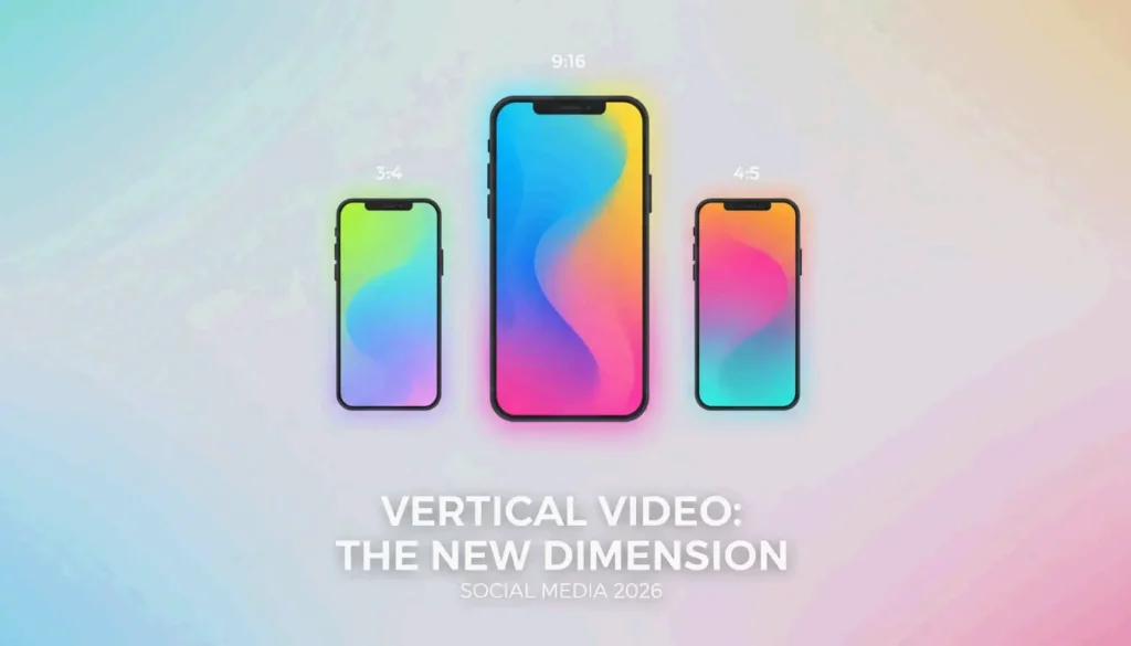 A sleek, modern visualization of various vertical screen dimensions (4:5, 9:16) overlapping.