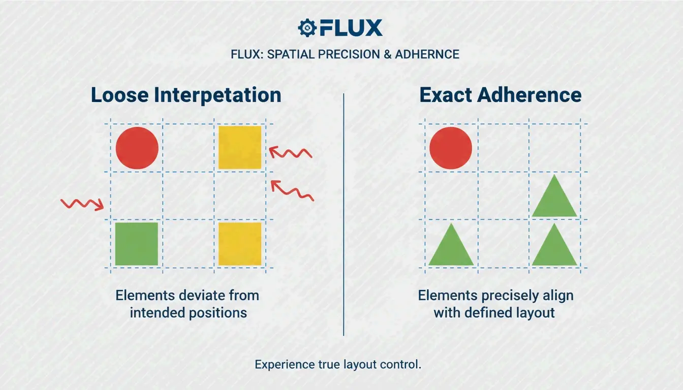 A clean bar chart or comparison showing Flux's superior prompt adherence and control.