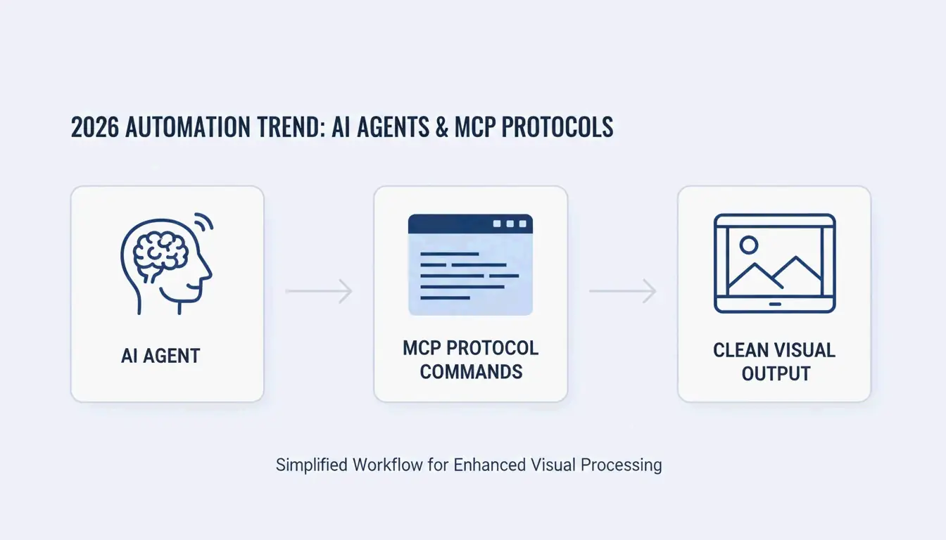 Simplified automation: AI Agent -> MCP Server -> Clean Image.