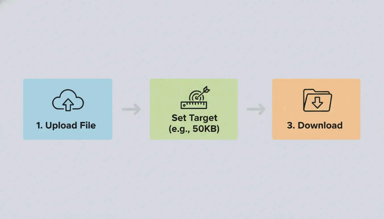 3-step visualization of the compression process