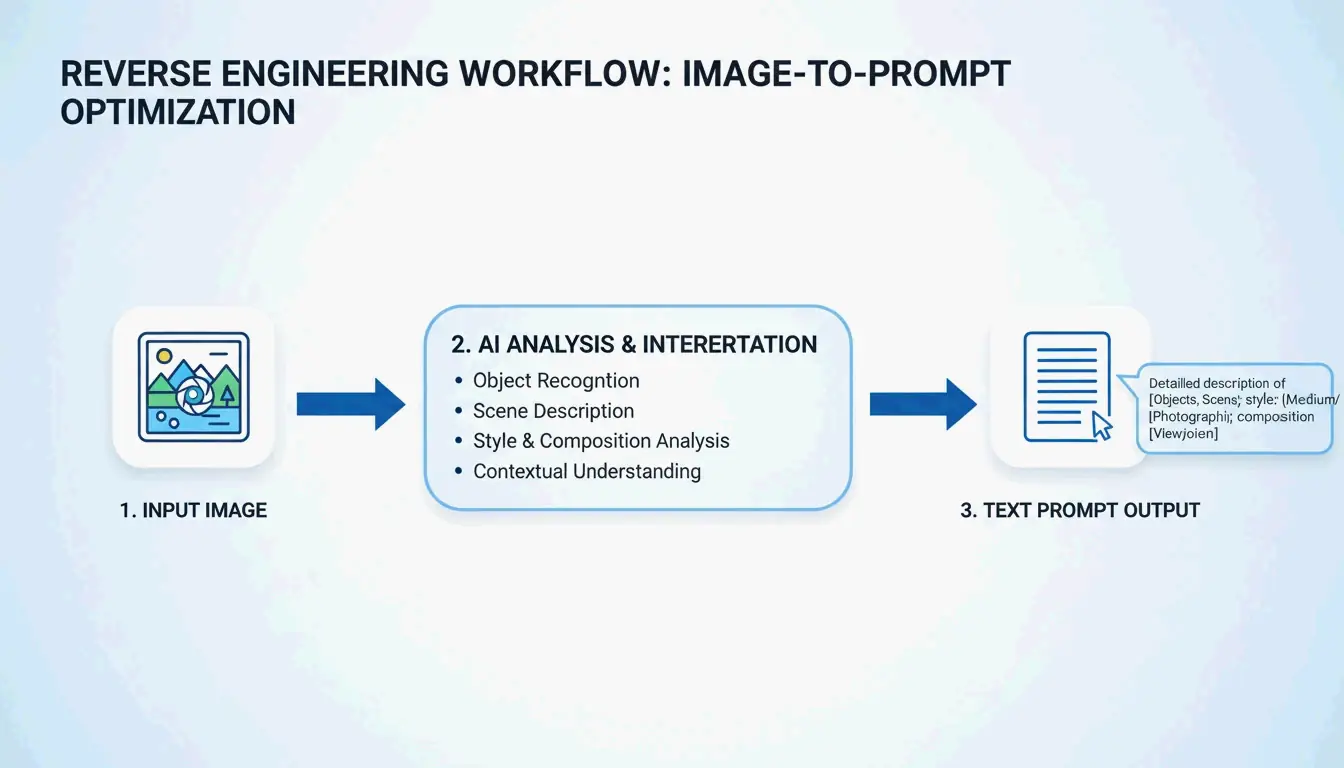 The 3-step loop: Upload Image -> Extract Prompt -> Generate New Version.