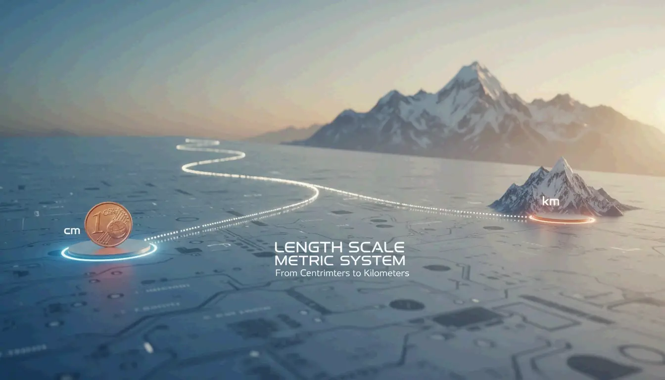 Visual overview of length units from microscopic to macroscopic