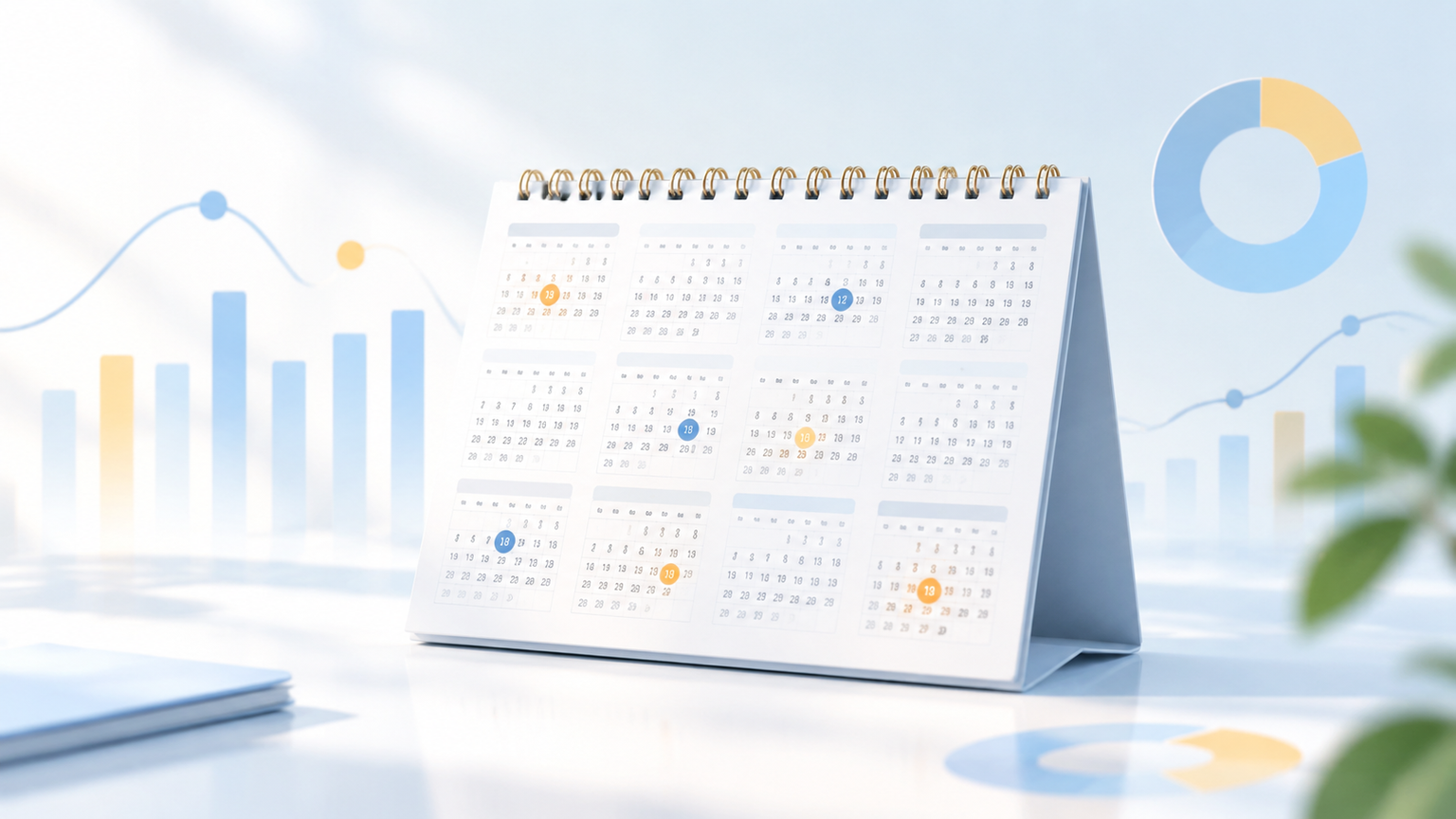 Header: abstract visualization of birthday data and calendar patterns
